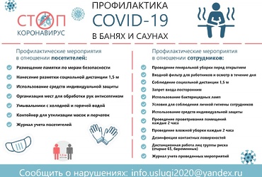 Профилактика Covid‑19 в банях и саунах