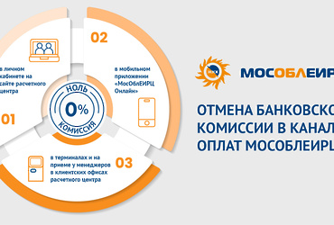 Отмена банковской комиссии в каналах оплат МосОблЕИРЦ