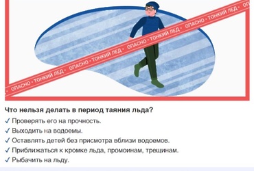 ВЕСЕННИЙ ЛЕД – ИСТОЧНИК ПОВЫШЕННОЙ ОПАСНОСТИ!