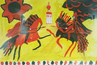 Выставка детских рисунков изостудии «Синяя птица» — «Великие сражения»