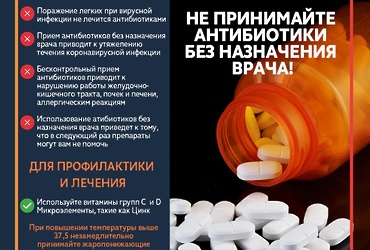 Приём антибиотиков не влияет на COVID‑19