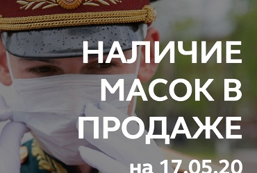 Информация о наличии медицинских масок в продаже на 17.05.2020