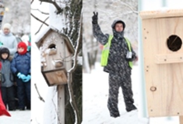 Сегодня в парке Реутова проводили зиму и установили скворечники