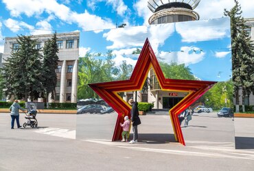 Ко Дню Победы Реутов украсили световыми конструкциями, муралами и инсталляциями