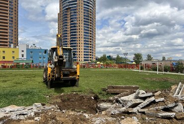 В Реутове стартовала реконструкция стадиона Гимназии на улице Некрасова