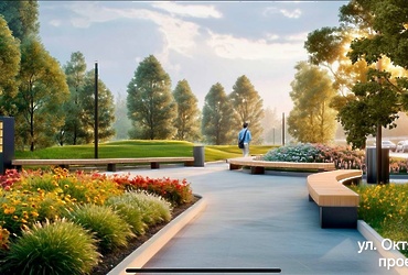 В Реутове идёт активная работа по благоустройству сквера на улице Октября