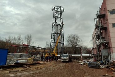 На реутовской котельной №5 проводят реконструкцию дымовой трубы